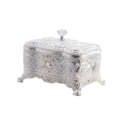 Enamel Crystal Jewelery Box (Silver)