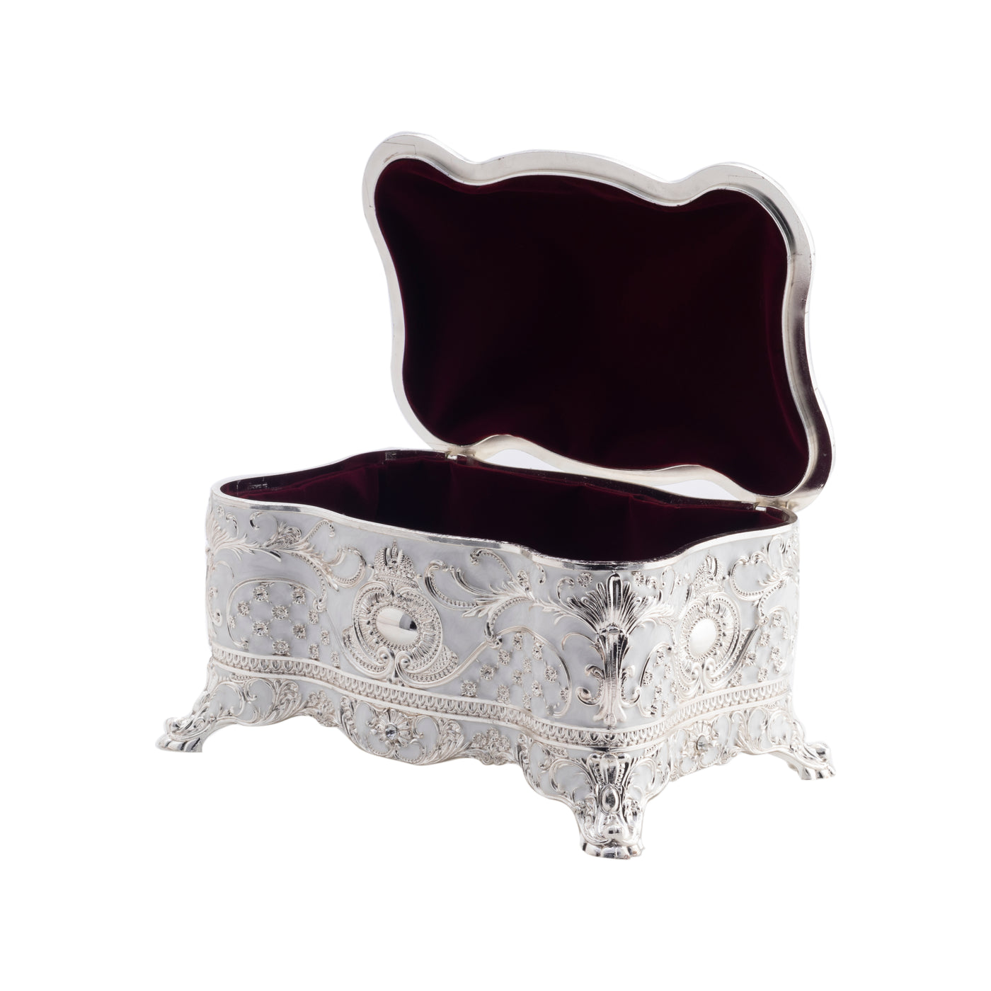 Enamel Crystal Jewelery Box (Silver)