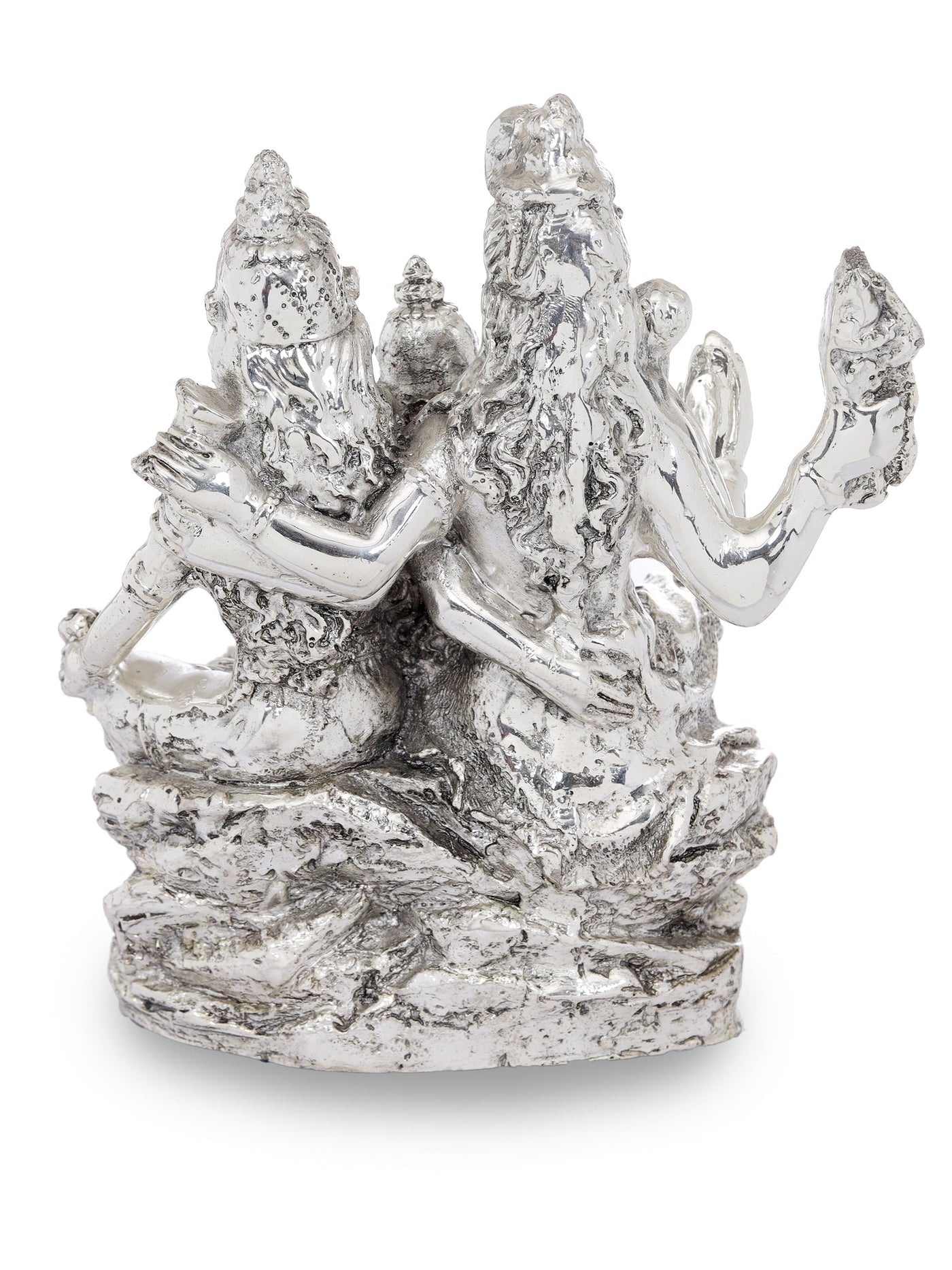 Resin Shiv Parvati Made In Silver Plating