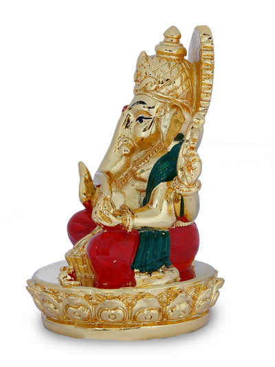 Resin Ganesha Made In Gold Plating with Red Dhoti