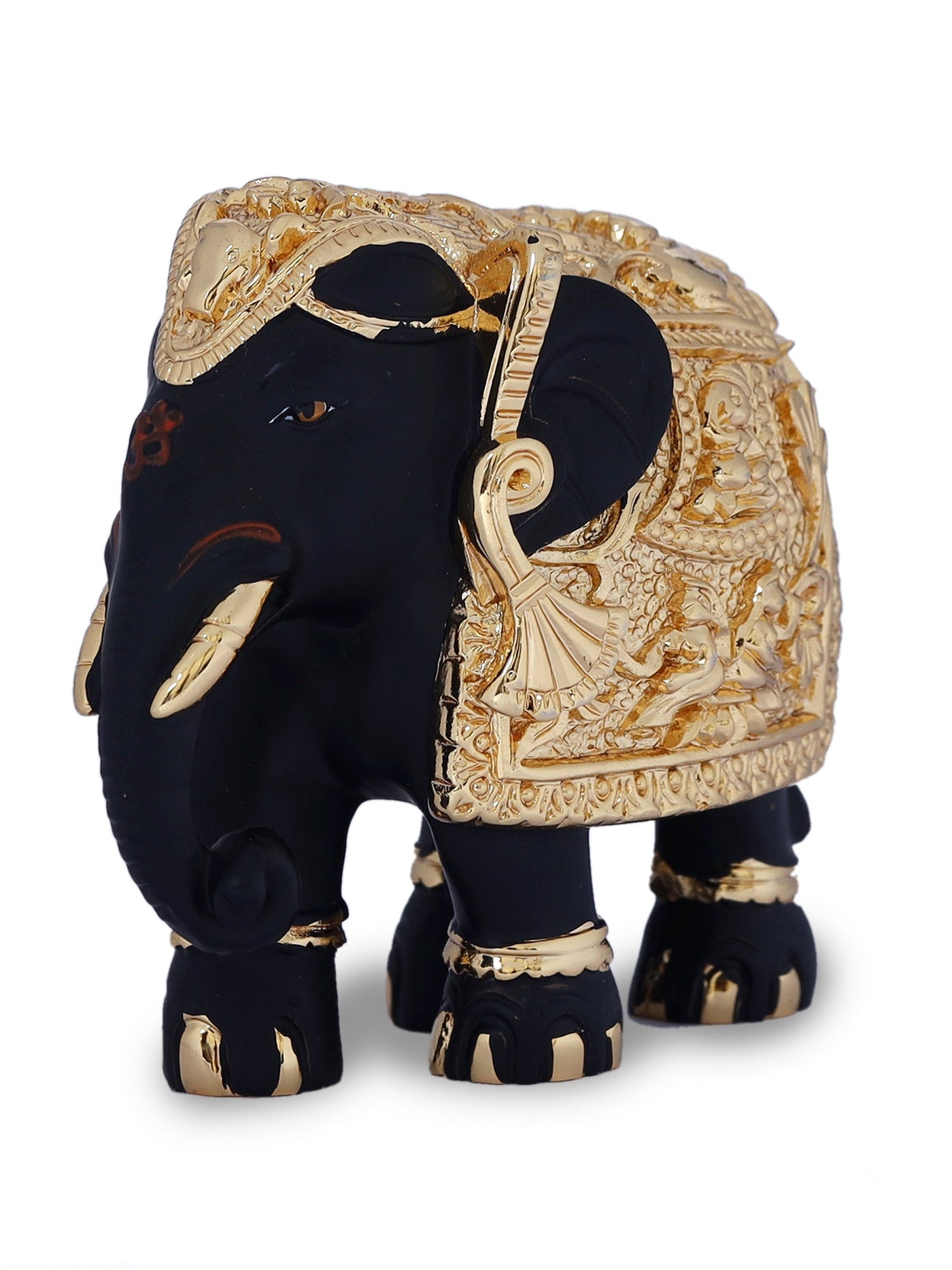Gold Plating Resin Black Elephant