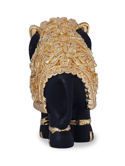 Gold Plating Resin Black Elephant