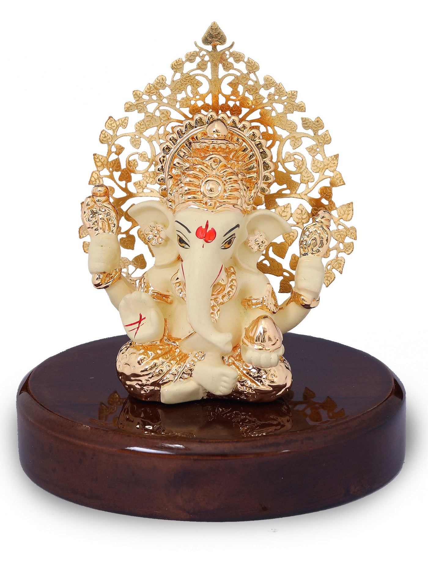 Ganesha Made In Gold Plating Resin Base Material with Yellow Dhoti