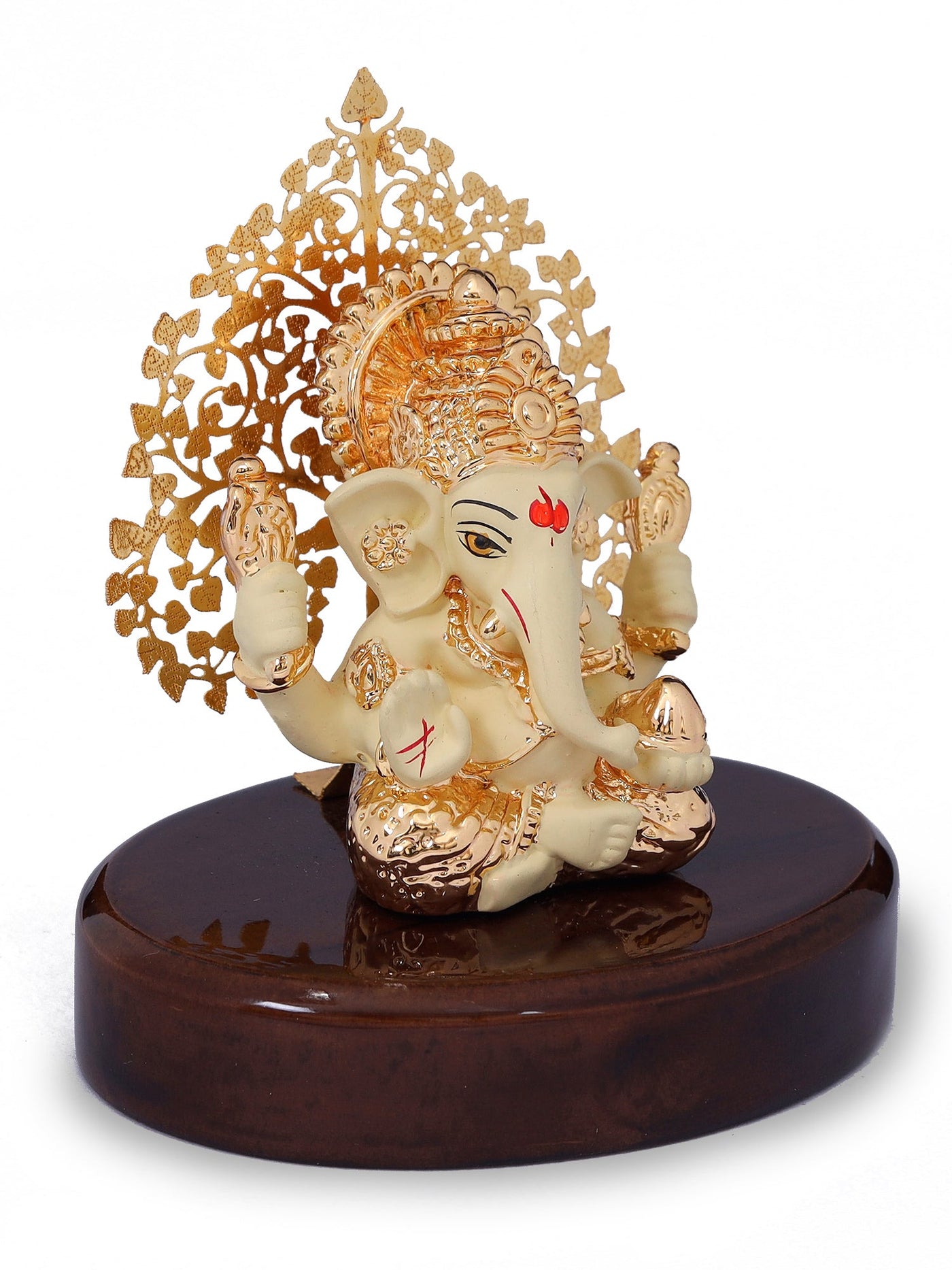 Ganesha Made In Gold Plating Resin Base Material with Yellow Dhoti