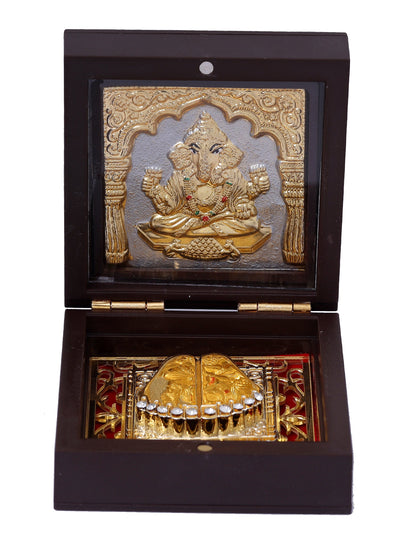 Charan Paduka Made In Gold Foiling Of Ganeshji