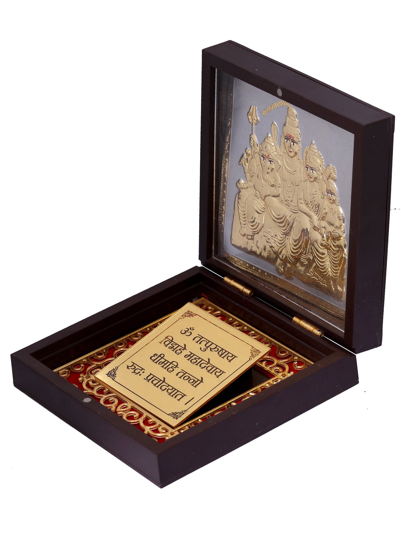 Charan Paduka Made In Gold Foiling Of Shiv Parvati  Ji